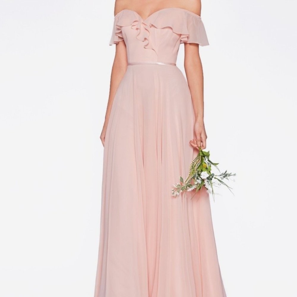 Peach Sweetheart Evening Long Dress - Picture 6 of 6